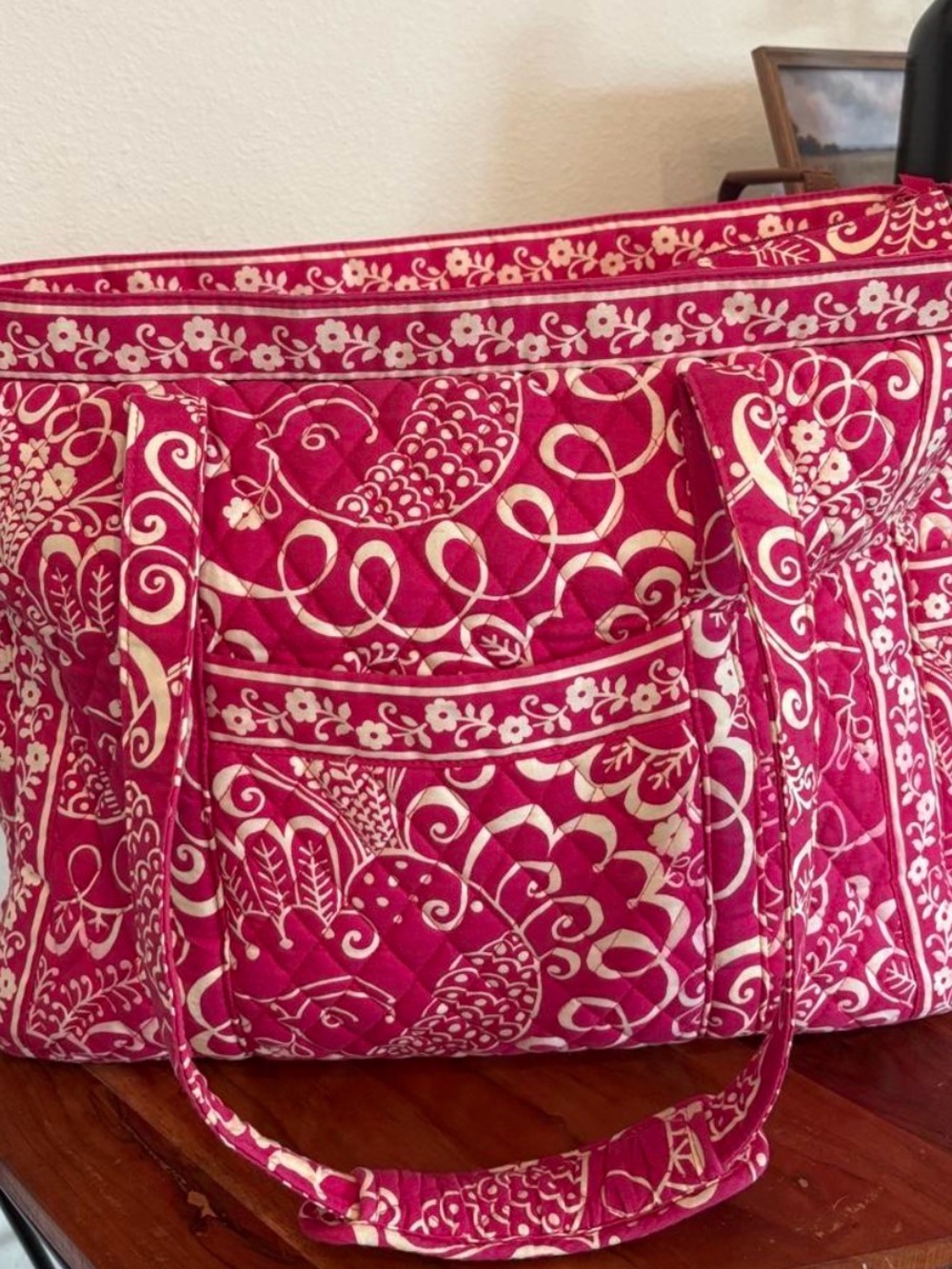 Vera Bradley Grand Traveler Rosy Posies Pink Floral Bag